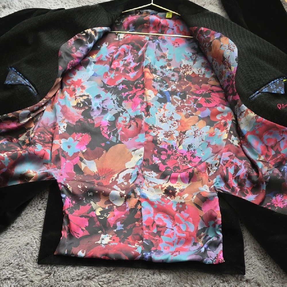 Robert Graham Elegant Black Velvet Blazer Texture Classic 44